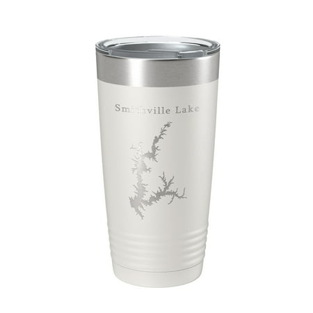 

Smithville Lake Map Tumbler Travel Mug Insulated Laser Engraved Coffee Cup Missouri 20 oz White