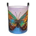 thumbnail image 6 of Lsque Oil Painting Beautiful Butterfly pattern Laundry Hamper Basket, Tall Woven Rope Hamper Basket for Clothes, Lightweight Storage Basket, Collapsible Waterproof-Small, 6 of 8