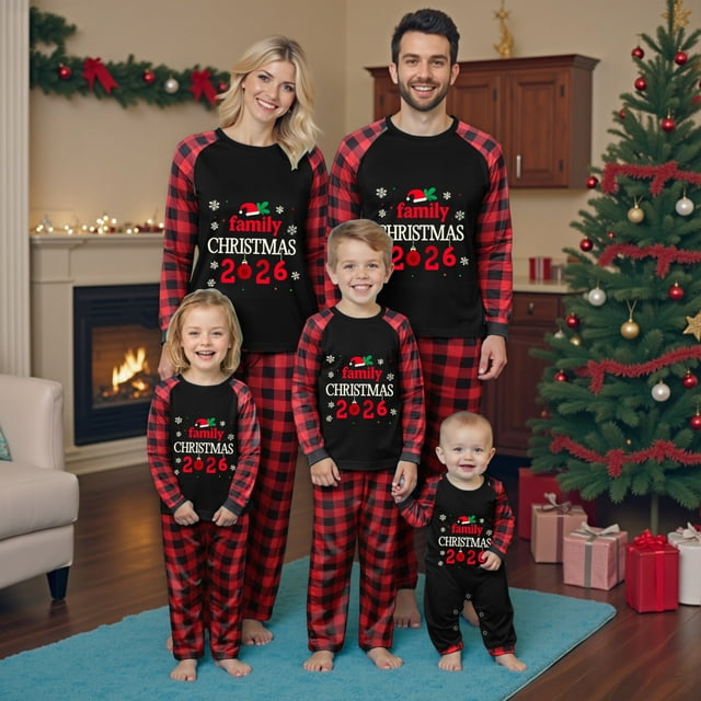 Curenmufel Family Christmas Pajamas Matching Sets Matching Christmas Pjs for Family Christmas Family Set Family Christmas Matching Sets Family Sleepwear Pajamas (Red,XL)