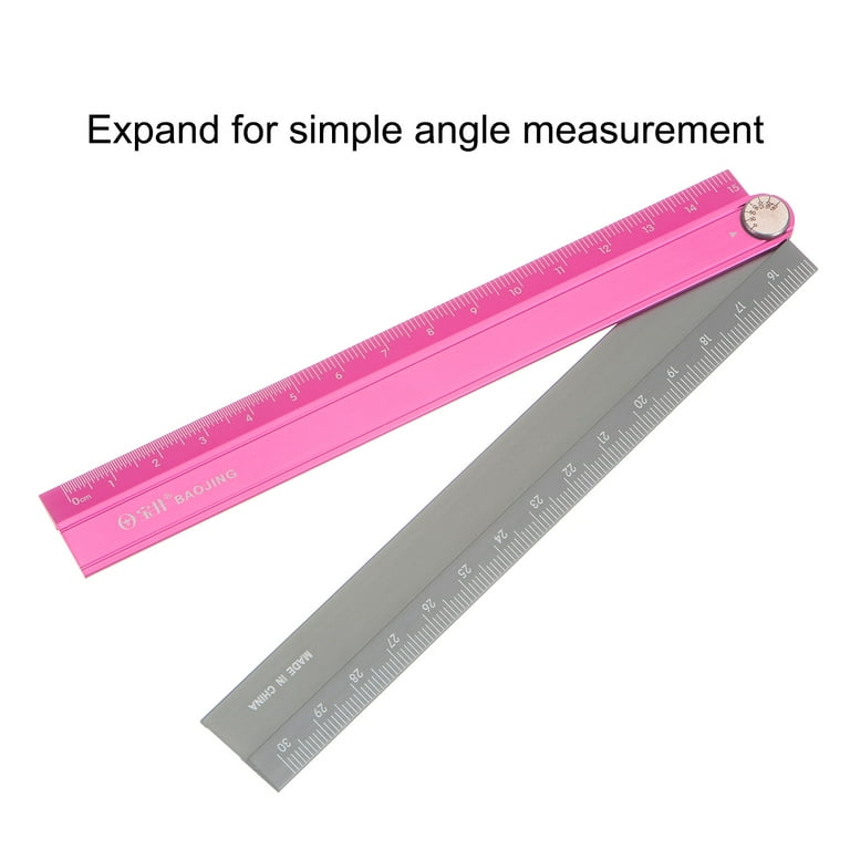 Folding Straight Ruler 30cm Metric Drawing Geometry Measuring Tool, Hot  Pink, 3 Pieces