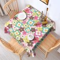 thumbnail image 2 of Pioneer Flower Floral Print Pattern Square Tablecloth,Waterproof Square Table Cover,Wipeable Spillproof Washable Table Cover for Home Kitchen Party Decor 52"x52"(132x132cm), 2 of 6
