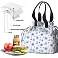 thumbnail image 4 of Pioneer Flower Floral Print Pattern Drawstring Lunch Bag Women - Drawstring Lunch Bag Insulated for Work Office - Stain-Resistant Large Lunchbags for Women with Multi-Pockets, 4 of 6