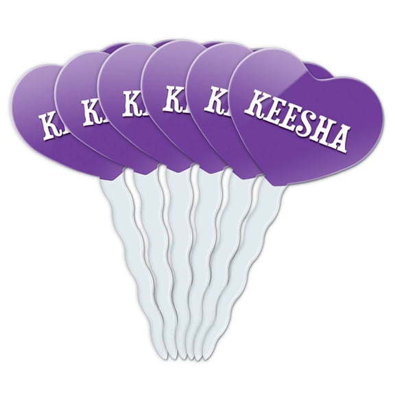Keesha Heart Love Cupcake Picks Toppers - Set of 6