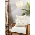 thumbnail image 3 of Fennco Styles Dash Line Cotton Decorative Filled Throw Pillow Cover 16" W x 24" L - Ivory Woven Cushion Case for Home, Couch, Living Room, Bedroom, Office and Holiday Décor, 3 of 3