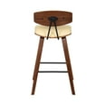 thumbnail image 4 of Armen Living Fox 25.5" Seat Height Cream Faux Leather and Walnut Wood Mid-Century Modern Bar Stool, 4 of 9