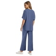 thumbnail image 6 of Ronuti Two Piece Sets for Women Summer Outfits Oversized Wide Leg Crop Pants Lounge Sets Airport Beach Vacation Clothes, 6 of 9