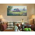 thumbnail image 2 of HFDF Farmhouse Cabin Wall Art Canvas Rustic Cow Barn Landscape Picture Nature Wildflower Painting, Textured Artwork Large for Living Room Bedroom Bathroom Kitchen Office Home Decor 14x11inch Framed, 2 of 7