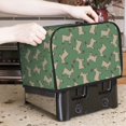 thumbnail image 2 of Toaster Covers 2 Slice, Classic Cute Goat Green Waterproof Bread Machine Cover Fits for Standard 2 Slice Toasters, Home Decor Toaster Protection with Hanging Rope, 2 of 7