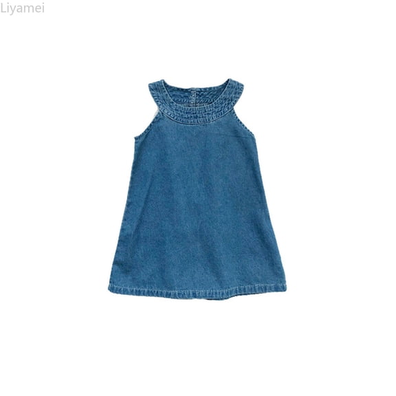 Liyamei Toddler Kids Baby Girls Summer Casual Cowboy Halter Dress Party Princess Dress Clothes Toddler Girl Dresses 18-24 Months
