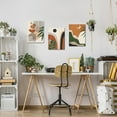thumbnail image 6 of Visual Art Decor Boho Wall Art Bohemian Wall Decor Bathroom Art Wall Decor Boho Decor Framed Canvas Artwork Ready to Hang (Terracotta)12x16inchx3 Pieces, 6 of 11
