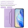 thumbnail image 2 of Allytechgroup Flip Wallet Case for iPhone 15 Pro, Compatible with MagSafe RFID Blocking PU Leather Shell with Credit Card Slot Shockproof Protective Back Cover for iPhone 15 Pro, Purple, 2 of 8