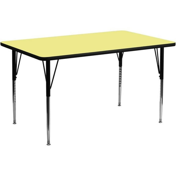 Pemberly Row 31" x 30" X 72" Thermal Fused Top Activity Table in Yellow