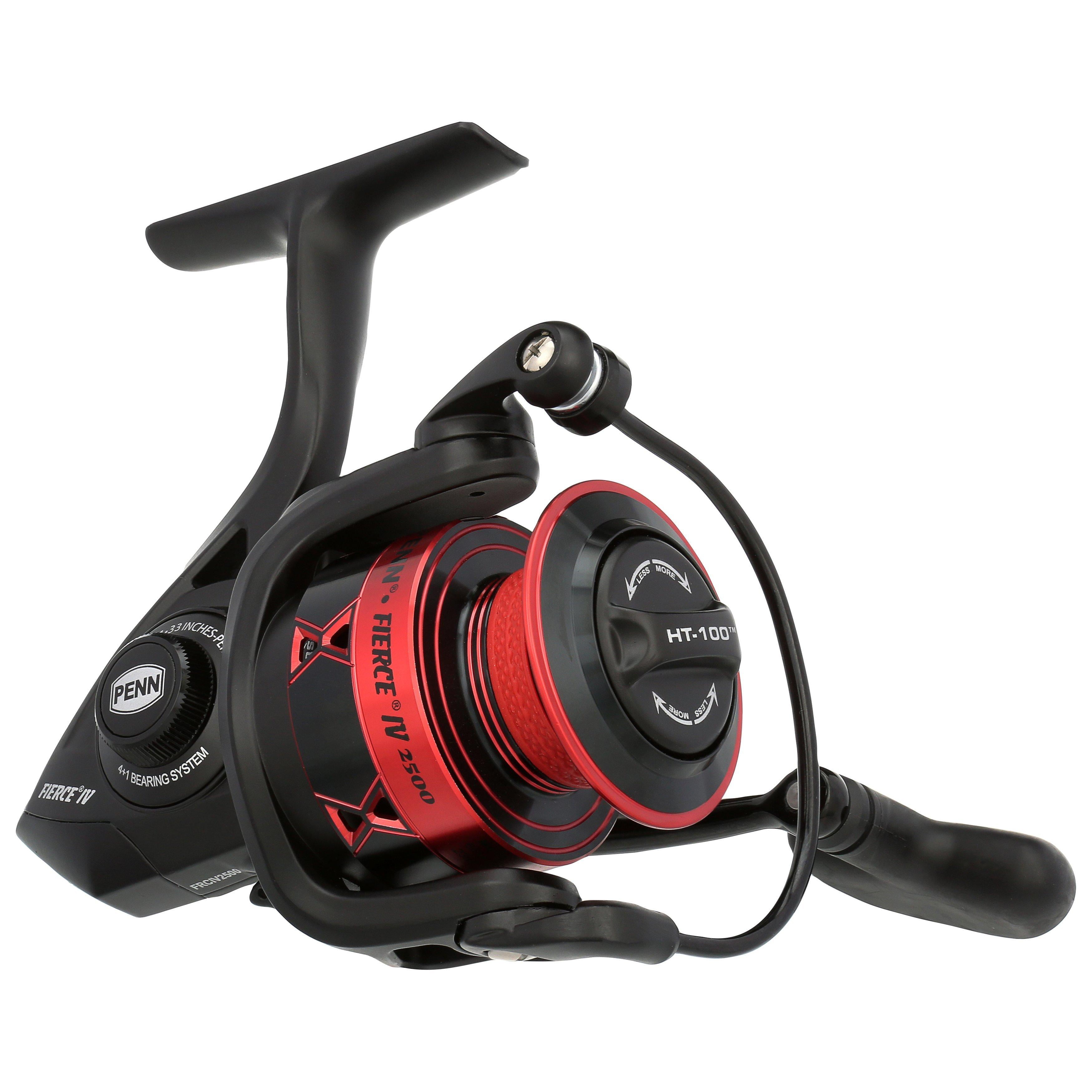 (2 pack) PENN Fierce IV 2500 Spinning Fishing Reel, Full Metal Body, HT-100 Carbon Fiber Drag System