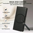thumbnail image 5 of Crossbody Lanyard for Samsung Galaxy A32 5G Case Kickstand【RFID Blocking】 with 5-Card Holder Slot, Soft PU Leather Magnetic Shoulder Wrist Strap for A32 5G Wallet Case With Mirror,Black, 5 of 14