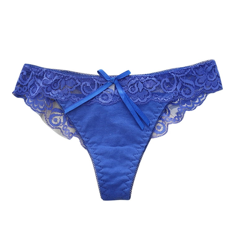 Vikimo Women's Sexy Lace G-String/T String/Thong Bikini Panty (Free Size)  (Pack of 1, Blue)