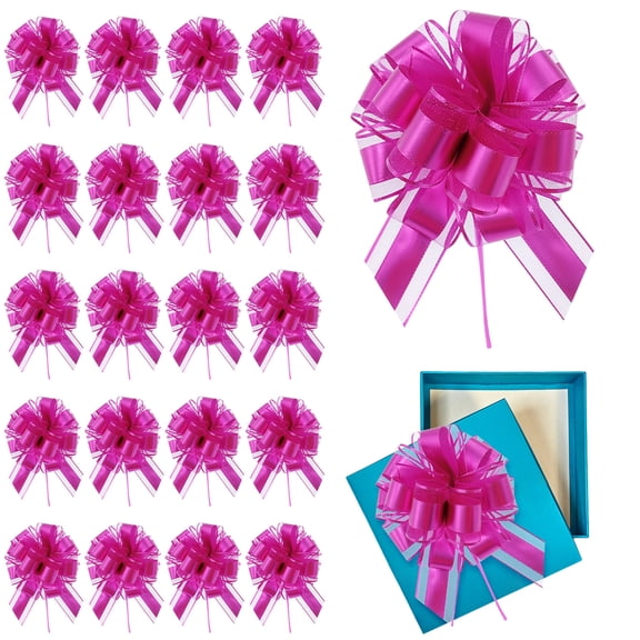 KCEHTA 20 PCS Pull Bows for Gift Wrapping, Christmas Pull Bows, Christmas Bows for Gift Wrapping with Ribbon, Valentines Day Pull Bows for Presents Decor, Christmas Valentines Day Wedding Decorations