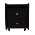 thumbnail image 3 of Newboti Furniture Aura Nightstand, End Table, Side Table Metal Handle, Two Drawers, Superior Top -Black 30823, 3 of 6
