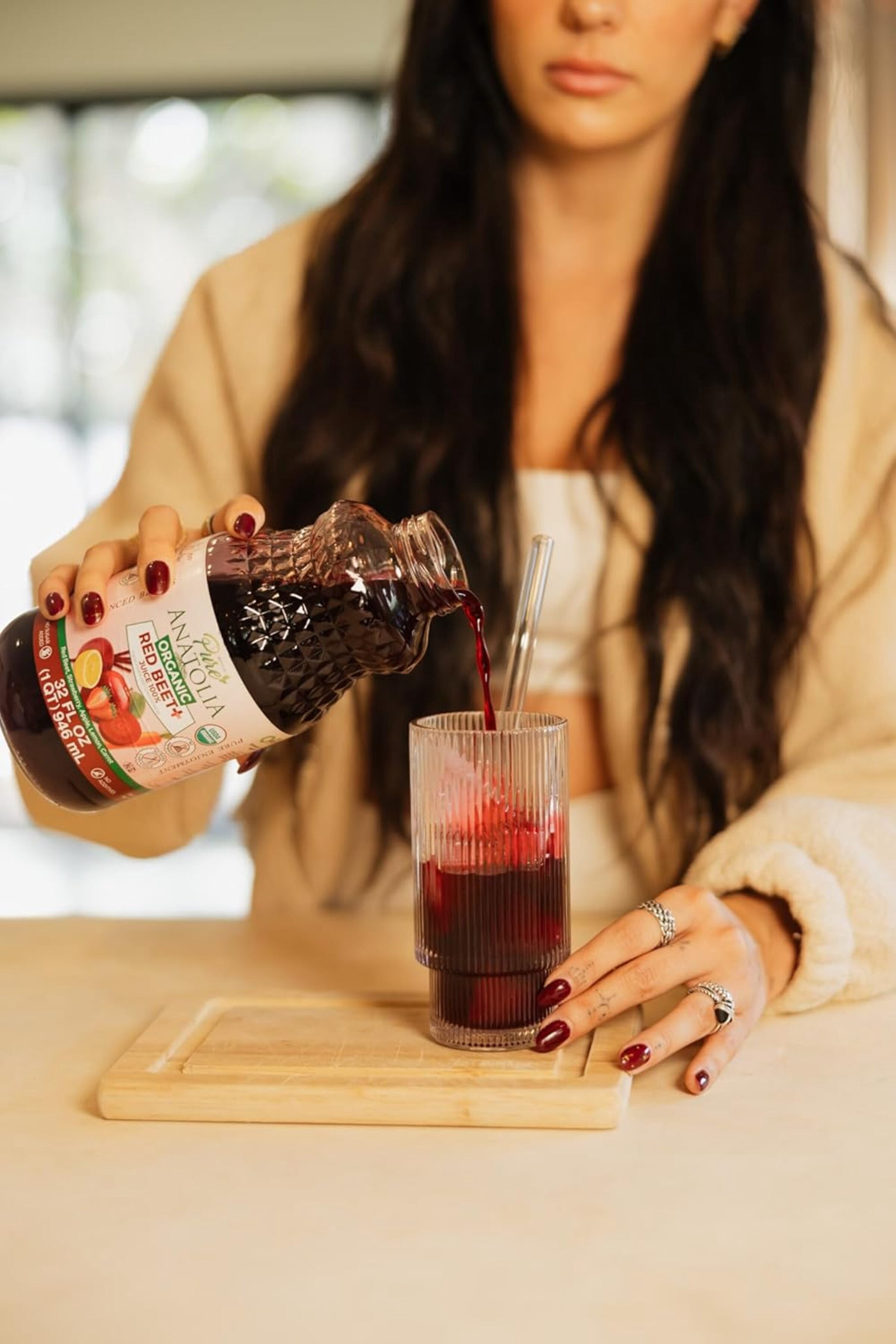 Pure Anatolia Organic Red Beet Juice, 32 fl oz; glass bottle