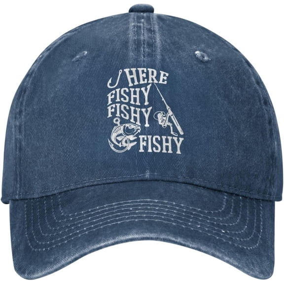 Funny Fishing Hat Here Fishy Fishy Fishy Hat for Women Dad Hats Fashionable Hats