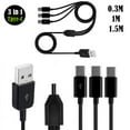thumbnail image 4 of USB 2.0 Type A Male to 3 Type C Male Splitter Y Data Sync and Charge Connector Adapter Cable 0.3m/1/1.5m, 4 of 10