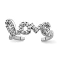 thumbnail image 1 of 925 Sterling Silver Cubic Zirconia Cz Amour Réglable Orteil Anneau Ouvert Midi, 1 of 6
