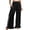 Black, variant on Woman Fashion Ruffle Hem Pant Smocked Elastic High Waist Long Pants for Women Linen Spring Fall Trousers (Khaki, M)