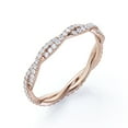 thumbnail image 3 of Pave Design - 0.5 Carat Round Shape - Twisted Eternity Wedding Band - 18K Rose Gold Plating over Silver, 3 of 4