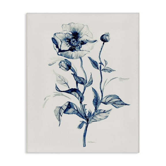 Stupell Industries Vintage Budding Florals Plants & Flowers Drawing Wrapped Canvas Art Print Wall Art, 16 x 20
