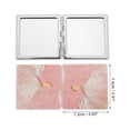thumbnail image 2 of Unique Bargains 1 Pc Women Square Hand-drawn Makeup Mirror for Travel Vacation Pink Metal PU Glass, 2 of 3