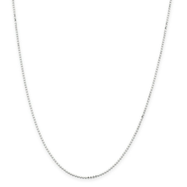 925 Sterling Silver 1.15mm Square Beaded Chain Anklet
