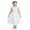 A White, variant on iiniim Girls Glitter Sequined Lace Tea Length Wedding Bridesmaid Party Flower Dress 2-12 White 4