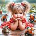 thumbnail image 2 of Kit Con Cuentas Cuadradas 5D DIY para Niña Del Arte Artesanal 45x45cm, 2 of 9