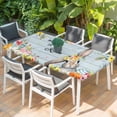 thumbnail image 2 of Easter Table Cloths for 4 Foot Rectangle Tables, Spring Farmhouse Bunny Flower Blue Wood Grain Patio Waterproof Elastic Fitted Tablecloths, Washable Rectangular Table Cover for Camping, 2 of 8