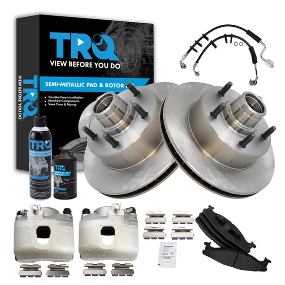 TRQ Brake Pad & Rotor Kit Semi-Metallic Fits 2000-2001 Ford E-150 Econoline