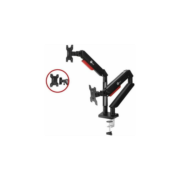 SIIG Dual Monitor Gas Spring Arm Desk Mount, 13"-32", Max Load 22 lbs