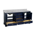 thumbnail image 3 of Harper 72" Double Bathroom Vanity with Royal Blue Cabinet and Carrara Marble Top, 3 of 6