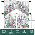 thumbnail image 6 of Leaf Floral Curtains Flower Rod Pocket Window Curtain Plant Printed Curtains (Violet, 27" W x 36" L|4pcs), 6 of 6