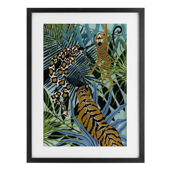 Stupell Industries Animal Dance Exotic Wildlife Black Framed Print Under Glass design by Yvette St. Amant, 20 x 14