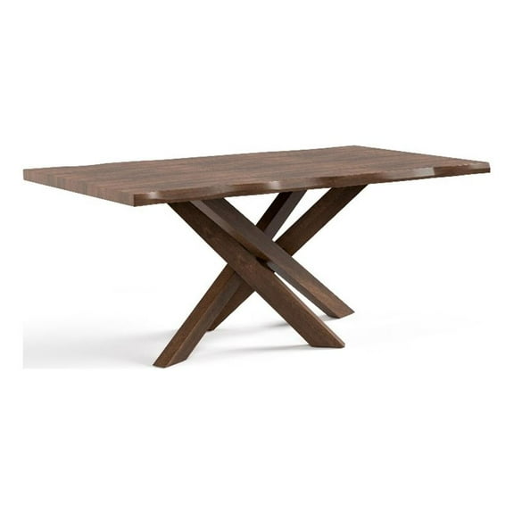 Furniture of America Pascan Solid Wood Dining Table in Rich Walnut