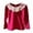 Hot Pink, variant on Girls Long Sleeve Blouse with Lace Trim Collar Cute Casual Top for Toddler Comfortable Soft Basic Tee for Spring Fall Winter,4-5 Years