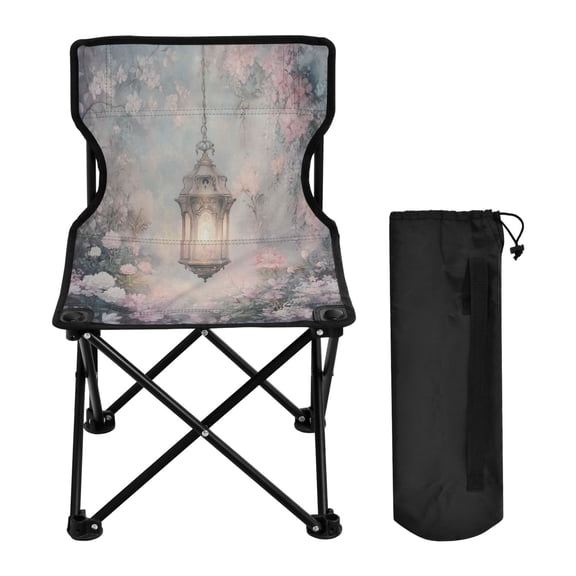 YAZAOO Camping Chairs Modern Lantern in Floral Garden Pattern Folding chair