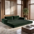 thumbnail image 2 of 76" Convertible Futon Sofa Bed,Folding Boneless Floor Couch with Deep Seat,Cloud Corduroy Fold Out Sleeper Sofa with Memory Foam Cushion for Living Room,Bedroom,Green, 2 of 8
