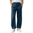 thumbnail image 2 of Nugftut Pants for Boys Elastic Waist Casual Loose Fit Long Pants with Pockets for Daily Outdoor Wear Sizes 11-12, 2 of 9