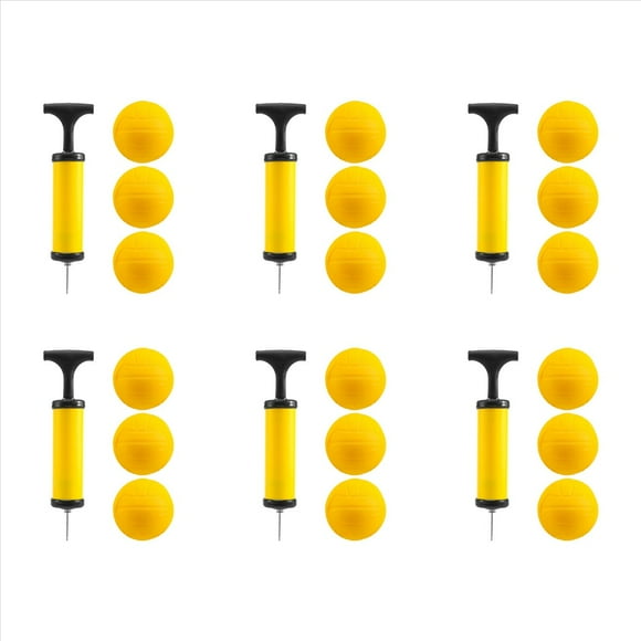 Roundnet Game Ball Replaceable Competitive Balls Mini Volleyball 18-Pack with Pump