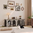 thumbnail image 4 of Hzuaneri 71" Dog Crate Furniture for 2 Dogs, Heavy Duty Wooden Kennel for Medium Large Dogs with Divider,Greige Black, 4 of 10