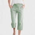 thumbnail image 3 of XXWXYD Girls Capr𝗂 Pants Gingha𝗆 Straight Leg Drawstring Elastic High Waist Casual Cropped Pant Loose Fit Summer Outfit Teen Kids Girls Summer Lightweight Cargo Shorts 4-14 Years, 3 of 8