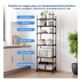 thumbnail image 2 of Estante De Almacenamiento De 6 Niveles Para Cocina Con Rueda Xtellar Negro, 2 of 3