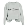 thumbnail image 2 of "Heartbeat Graphic Pullover Hoodie Sweatshirt For Casual Wear" Athletic Wear Hoodie Ladies Sweatshirts Pretty Sweater Women Women with Hood Winged Sweater Women Cute Long Sleeve Shirt Full Zip Women's, 2 of 4