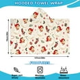 thumbnail image 2 of Beige Christmas Santa Pattern Hooded Bath Towel，50"x30" for Ages 3 To 12 Kids, Quick Dry Lightweight Soft Microfiber Hood Beach Towel Cover Up for Kids, 2 of 7
