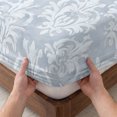 thumbnail image 3 of King Size Fitted Sheet Set - Haze Blue Boho 3 Piece Bedding Sets 16" Deep Pocket Fitted Sheet with 2 Pillowcases, Neutral Middle Century Turkish Pattern Brushed Microfiber Hotel Luxury Bed Sheets, 3 of 9